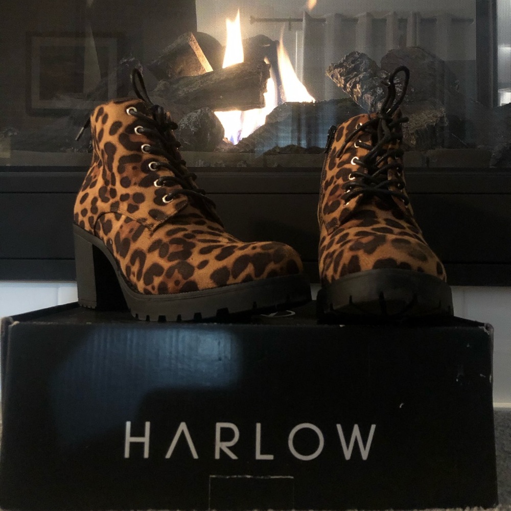 Leopard print boots